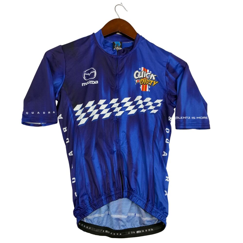 Squadra Quick N Dirty Cycling Jersey XS Blue Mazda Shimano Specialized Aero